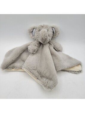 Kellytoy Elephant Baby Lovey Rattle Security Blanket Light Gray